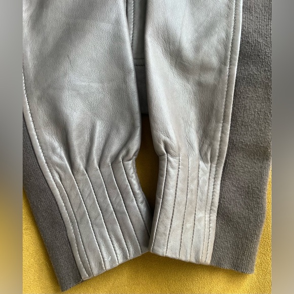 Trouvé Gray/Taupe Leather Jacket - Picture 7 of 16